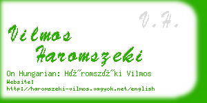 vilmos haromszeki business card